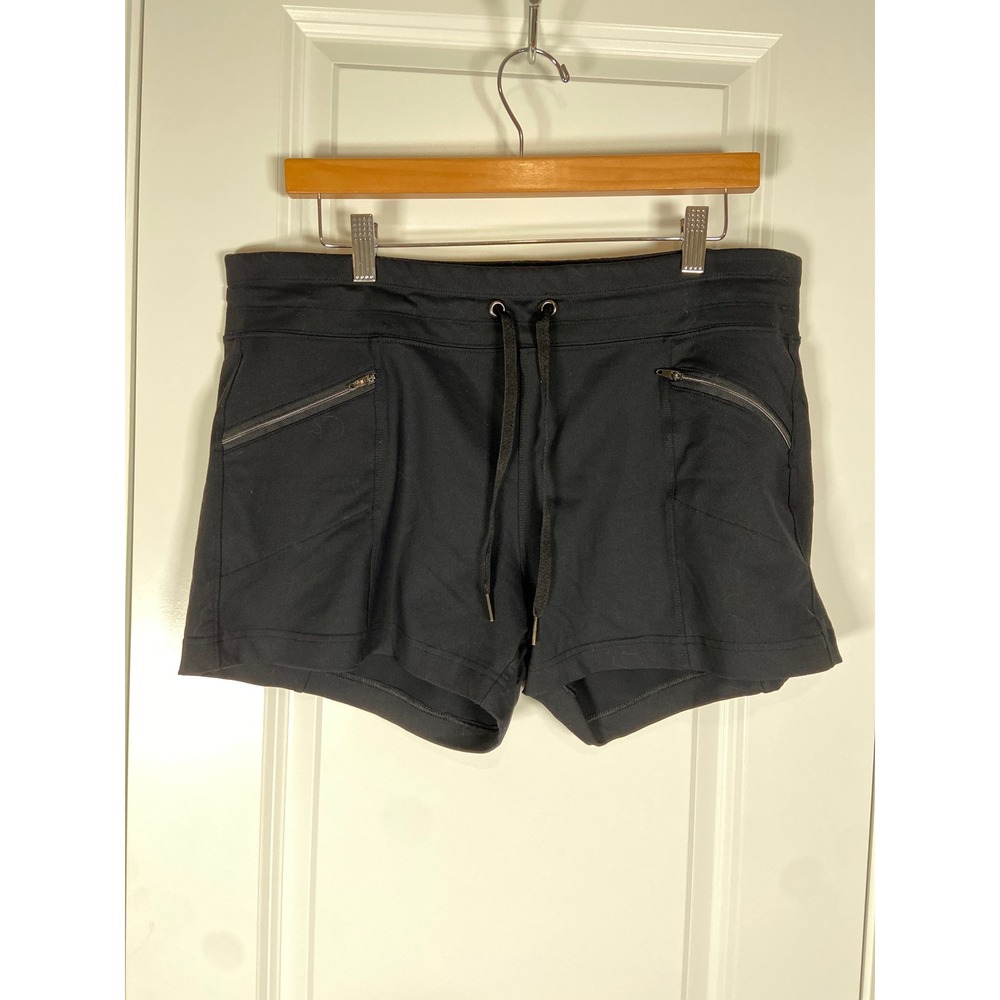 Active Life Women's XL Black Athletic Shorts Pockets Drawstring Comfort Casual